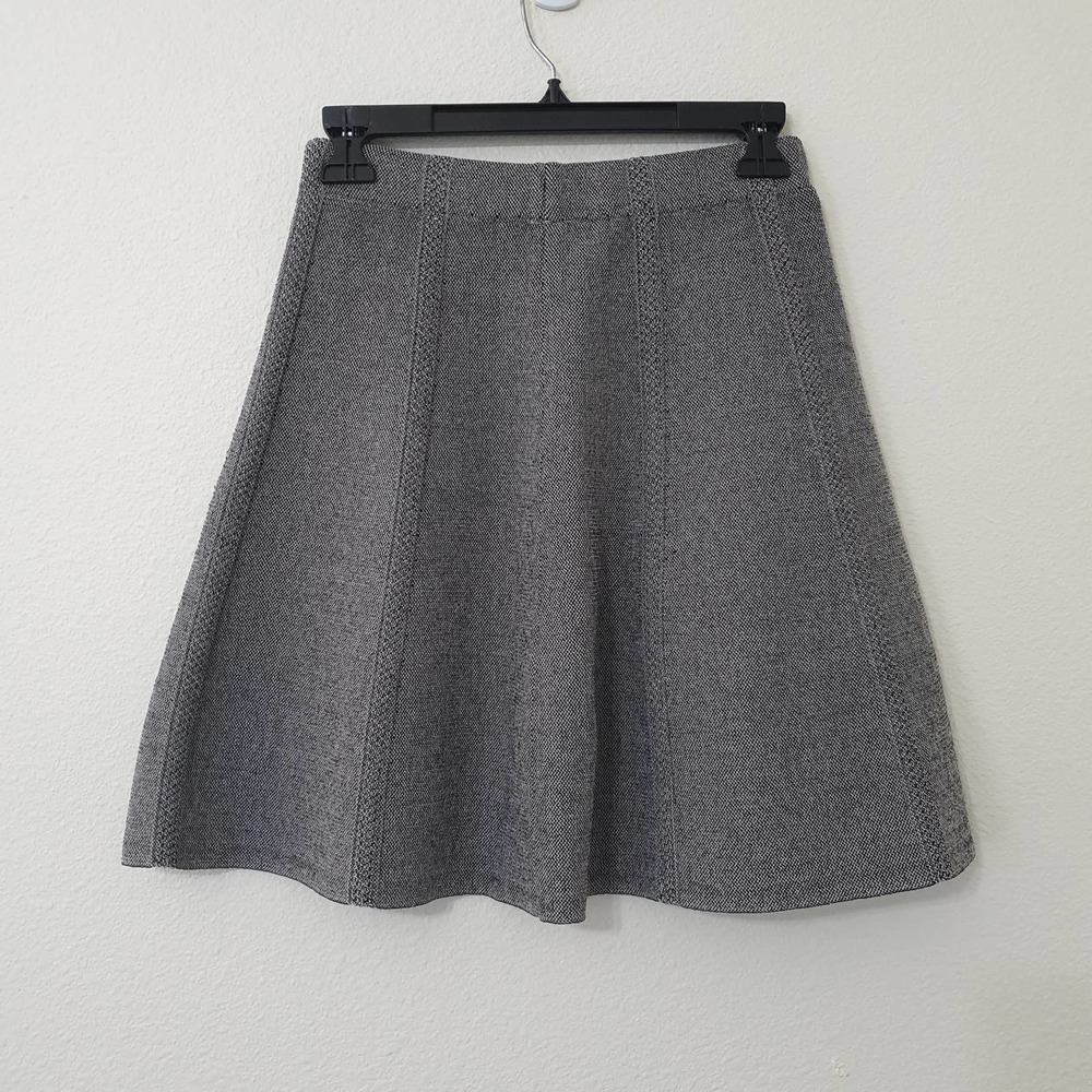 Zara Basic Gray Tweed A-Line Textured Mini Skirt … - image 5